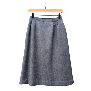 100% Wool Vintage Union Made Elegant Black & White Houndstooth A-Line Skirt